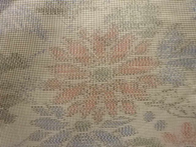 JAPANESE KIMONO / ANTIQUE KIMONO / SILK / OSHIMA TSUMUGI / WOVEN KIKU